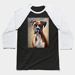 Boxer Dog Breed Oil Painting Baseball T-Shirt